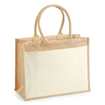 Westford Mill WM427 Cotton Pocket Jute Shopper
