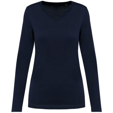 Kariban Premium PK307 Supima® dames-T-shirt V-hals lange mouwen