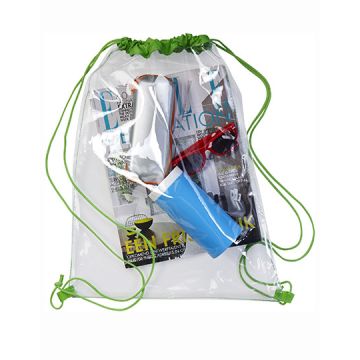 L-merch NT0927 Transparent PVC Drawstring Backpack