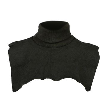 Col met rug- en borstflap acryl zwart