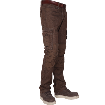 CrossHatch BRONCO C5 BROWN Men's Stretch Multi Pocket Cordura Knee Pocket Regular Fit