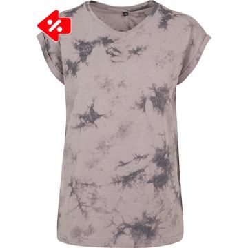 Build Your Brand BY055 Ladies Batik Dye Extended Shoulder Tee