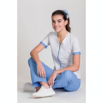 NORVIL 1150 Women's Short Sleeve Top with Zipper in Two Colors