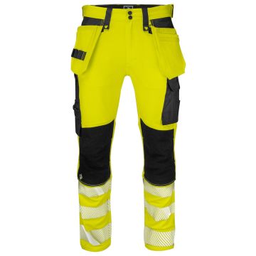ProJob 646571 6571 SIGNALIZATION STRETCH PANTS WITH KNEE POCKETS AND NAIL POCKETS AND ISO 20471 CLASS 2