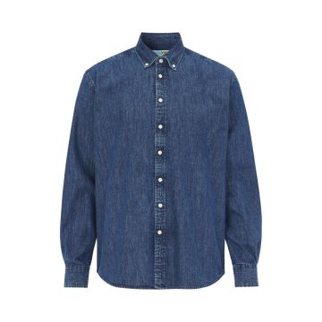 Cottover Hemd Dark Denim Comfort Heren Gots gecertificeerd