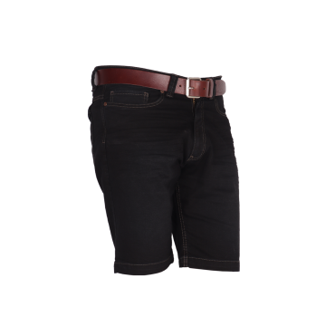 CrossHatch BRONCO SHORT BLACK Men's stretch short 5 pocket regular fit, flap pockets