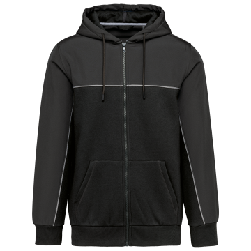 WK. Designed To Work WK410 Tweekleurig ecologisch fleecevest met capuchon