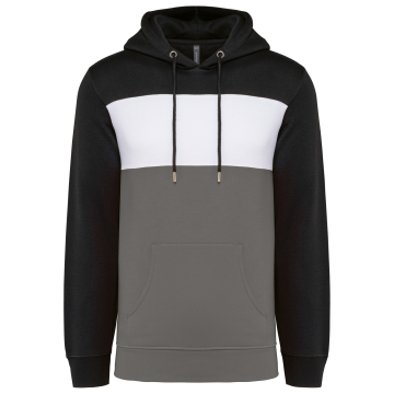 Kariban K4016 Driekleurige unisex sweater met capuchon