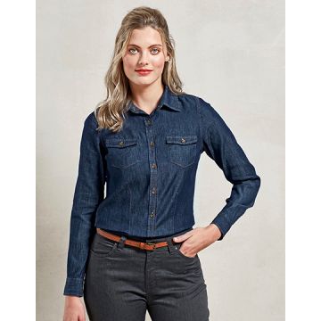 Premier Workwear PW322 Women´s Jeans Stitch Denim Shirt