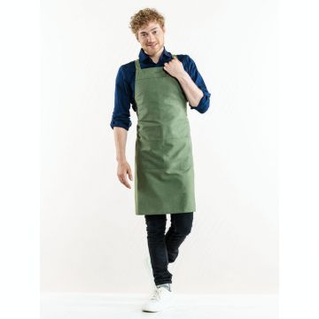 Chaud Devant 587 Bib Apron Cross Moss Green