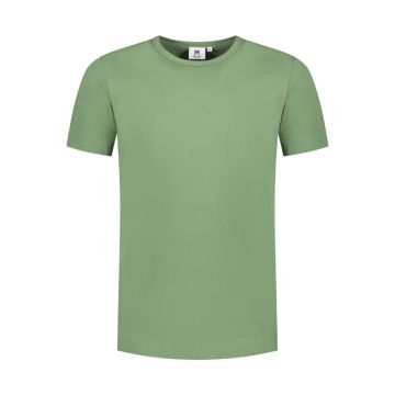 L&S T-shirt Crewneck cot/elast SS for him LEM1269 - Groen