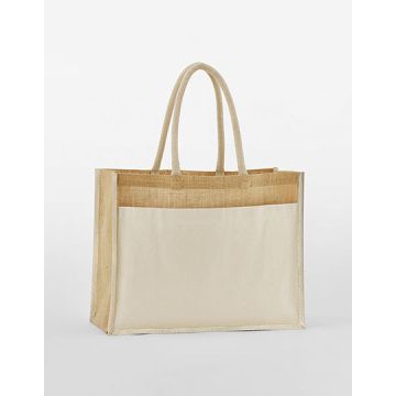 Westford Mill WM480 Cotton Pocket Natural Starched Jute Shopper