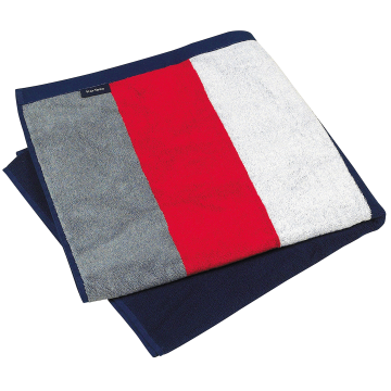 Kariban K121 Gestreept Fluwelen Strandlaken Grey/Red/White/Navy One Size