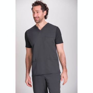 NORVIL 1149 Unisex Short Sleeve Jacket, V-Neck in Premium Natura Stretch