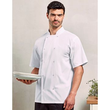 Premier Workwear PW664 Studded Front Short Sleeve Chef´s Jacket