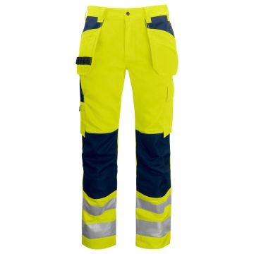 ProJob 646531 6531 SIGNALING PANTS WITH KNEE POCKETS AND NAIL POCKETS AND ISO 20471 CLASS 2