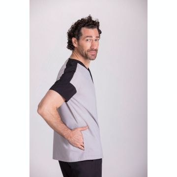 NORVIL 1171 Men's Short Sleeve Two-Color Microfiber Stretch