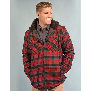 Burnside BU8620 Men´s Flannel Jacket With Sherpa Hoodie