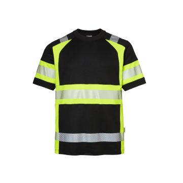 Top Swede: 600 T-Shirt, Maat XS Zwart/ Fluo Geel