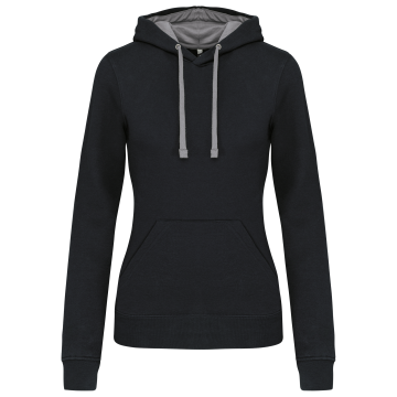 Kariban K465 Damessweater met capuchon in contrasterende kleur