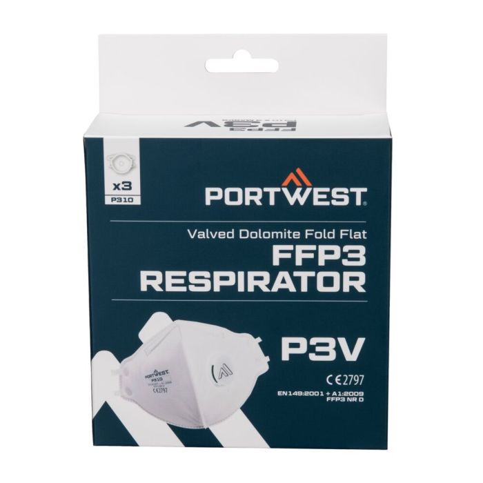 Portwest P310 FFP2 Platgevouwen Dolomite Masker (PK3)