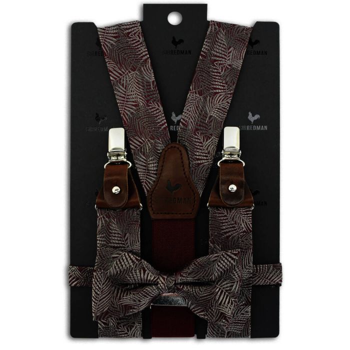 Sir Redman SR20181 ( SRCOMBI20181B ) bretels combi pack Festive Leaves bordeaux