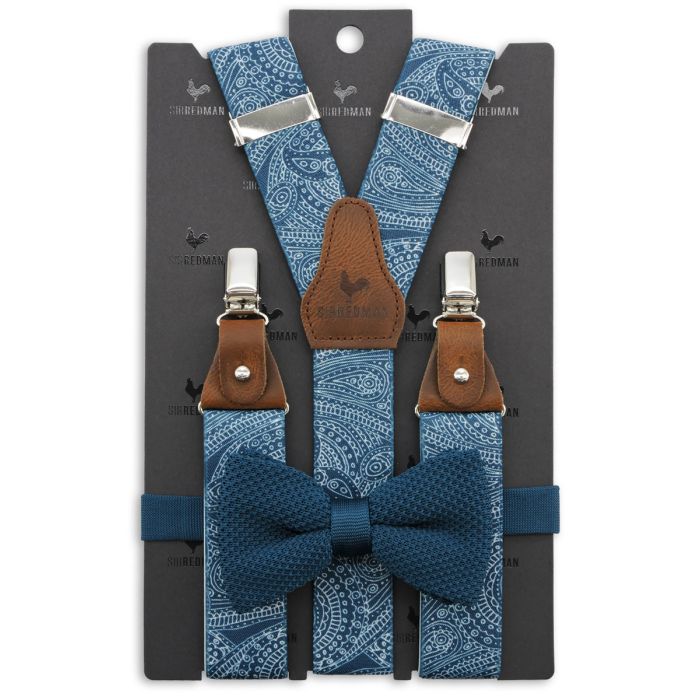 Sir Redman SR20027 ( SRCOMBI20027B ) bretels combi pack Paisley Sketch blauw