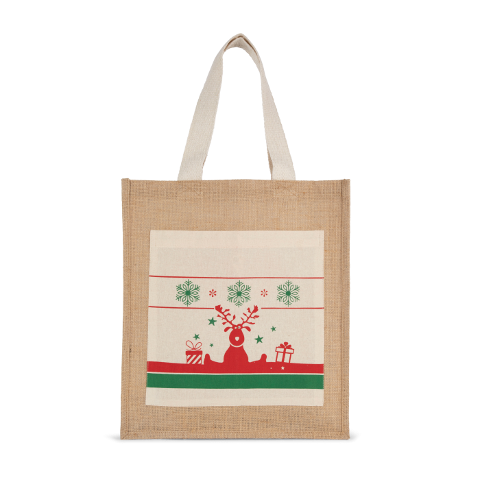 Kimood KI0732 Shopper met kerstmotieven Natural One Size