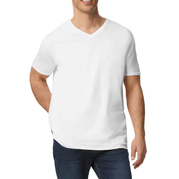 Gildan GI64V00X Softstyle Euro Fit Adult V-neck T-shirt White 3XL