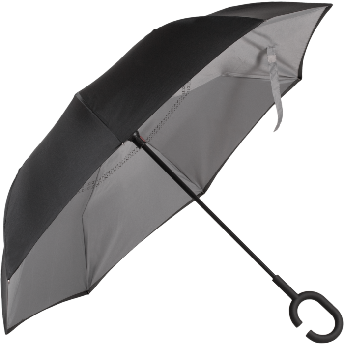 Kimood KI2030 Omgekeerde, handenvrije paraplu Black / Slate Grey One Size
