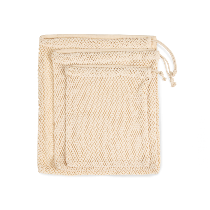 Kimood KI0734L Tas van mesh met een koordje Natural L