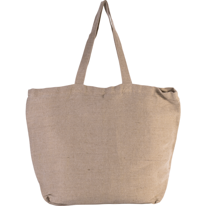 Kimood KI0231N Grote tas van jute/katoen met binnenvoering Washed Natural One Size