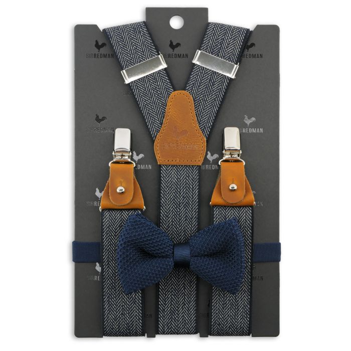 Sir Redman SR20123 ( SRCOMBI20123B ) bretels combi pack Visgraat motief blauw