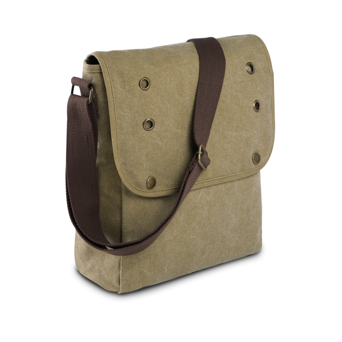 Kimood KI0302 Canvas Schoudertas Vintage Khaki One Size
