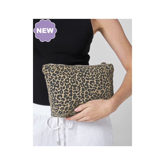 Westford Mill WM330 Leopard Print Canvas Accessory Bag