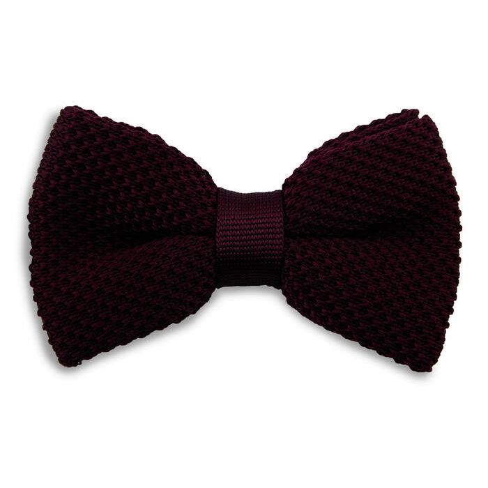 Sir Redman SR24084 ( SRBOWTIE24084 ) gebreide strik aubergine