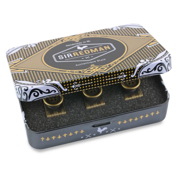Sir Redman SR-BTNS-ABR set losse bretel knoopjes antiek messing
